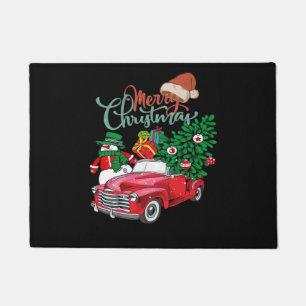 Red Truck Pickup Christmas Tree Merry Christmas Sn Doormat