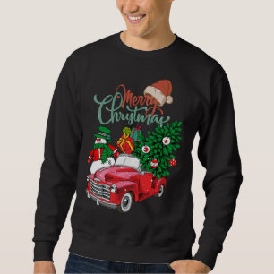 Red Truck Pickup Christmas Tree Merry Christmas Sn Sweatshirt