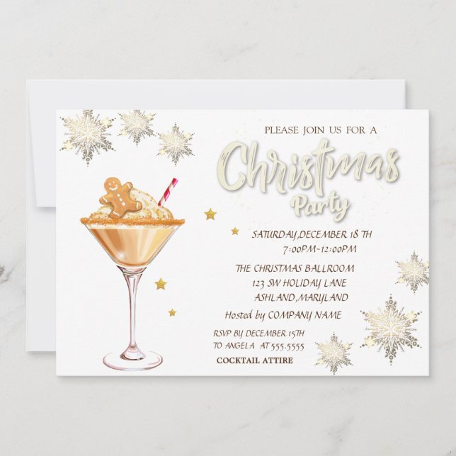 Red Truck Pine Trees Snowflakes Wood Christmas Invitation (Front)