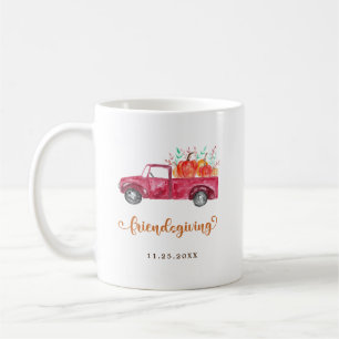 Red Truck Pumpkin Friendsgiving Fall Script Cute Coffee Mug