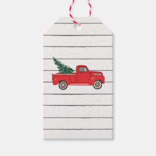 Red Truck Shiplap Rustic Gift Tags