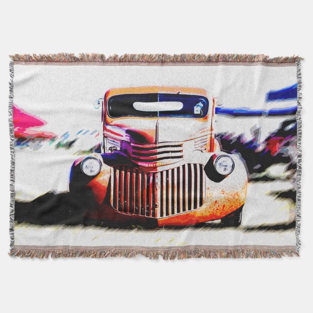Red Truck Throw Blanket (Front)
