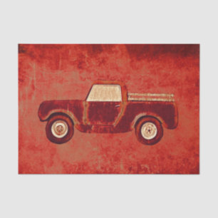 Red Truck Vintage Rustic Old Texture Decoupage Tissue Paper