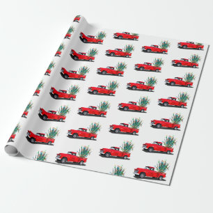 Red Truck with Agave Cactus, Wrapping Paper