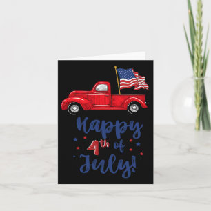 Red Truck With American Flag Happy 4th Of July Gif Card