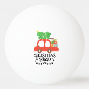 Red truck with Christmas Tree for Ping pong player Ball