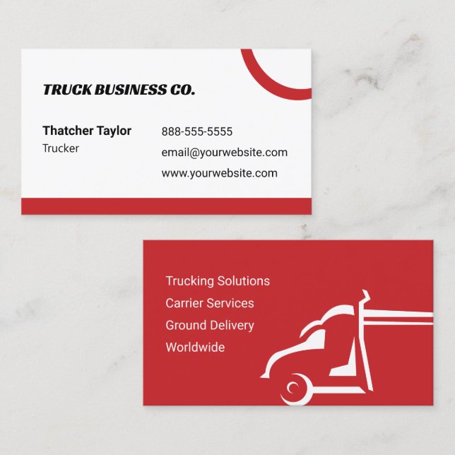 Red Truckers Business Card (Front/Back)