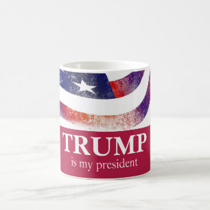 Red Trump Faded American Flag Coffee Mug