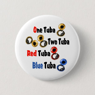 Red Tuba Blue Tuba 6 Cm Round Badge
