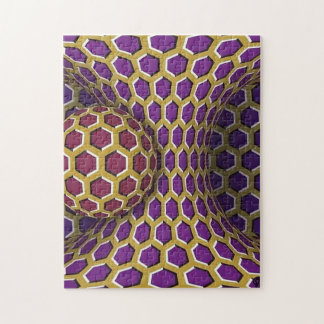 Red Tube and Sphere Optical Illusion Challenging Jigsaw Puzzle