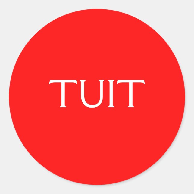 Red TUIT Classic Round Sticker (Front)