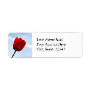 Red Tulip Address Label