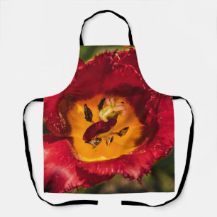 Red tulip apron