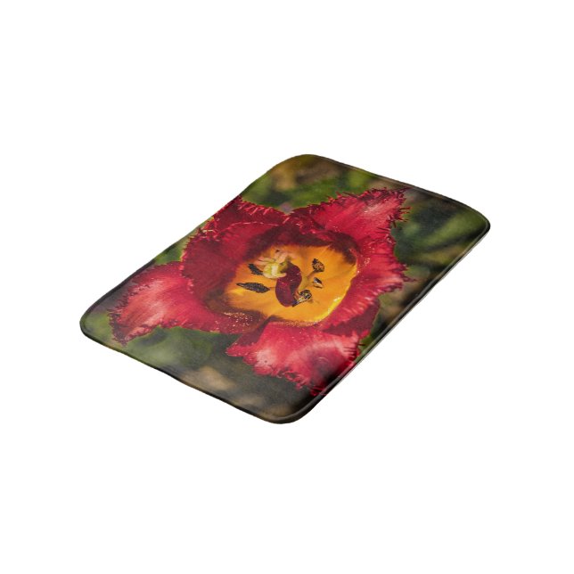 Red tulip bath mat (Angled)