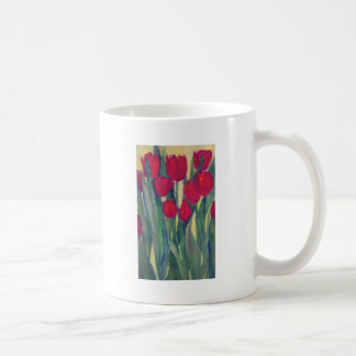 red tulip coffee mug