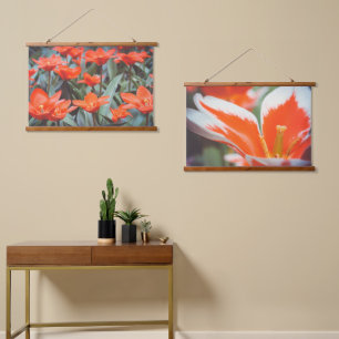 Red tulip field hanging tapestry