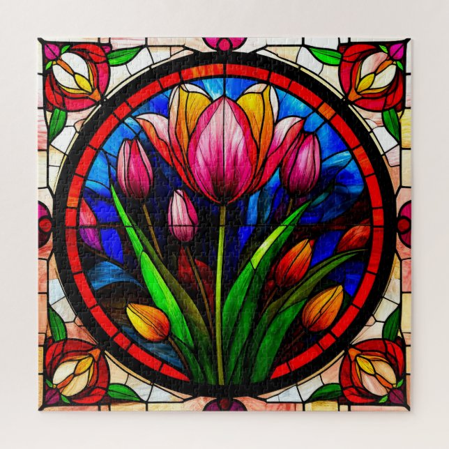🌷 Red Tulip Floral Art For Puzzle Lovers 🌷 (Vertical)