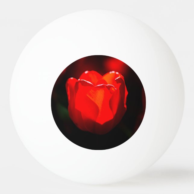 Red Tulip Flower - Fire Ping Pong Ball (Front)