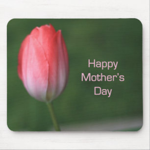 red tulip flower, happy mother's day mouse mat
