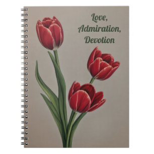 Red Tulip Flower Notebook