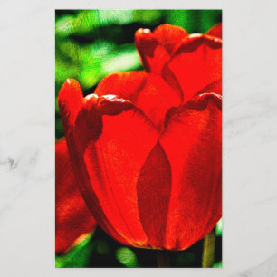 Red tulip flowers flyer