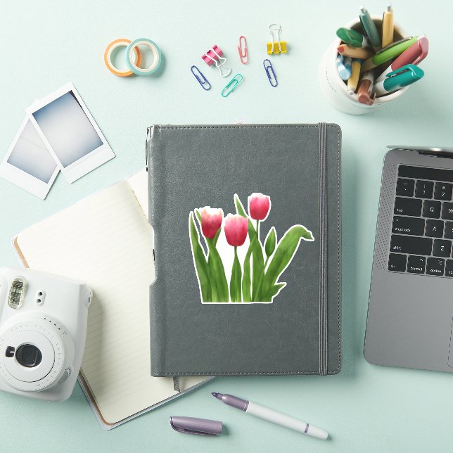 Red Tulip Flowers with Greenery (iPad Cover)