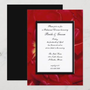 Red Tulip Frame Wedding Rehearsal Dinner Invitation