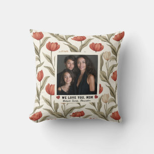 Red Tulip Garden New Mum Mama  Keepsake Cushion