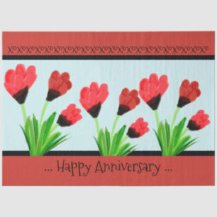 Red Tulip Happy Anniversary Tissue-paper Tissue Paper
