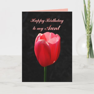 Red Tulip Happy Birthday Aunt Card