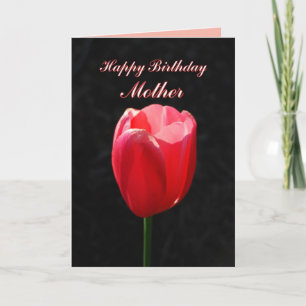 Red Tulip Happy Birthday Mother Card