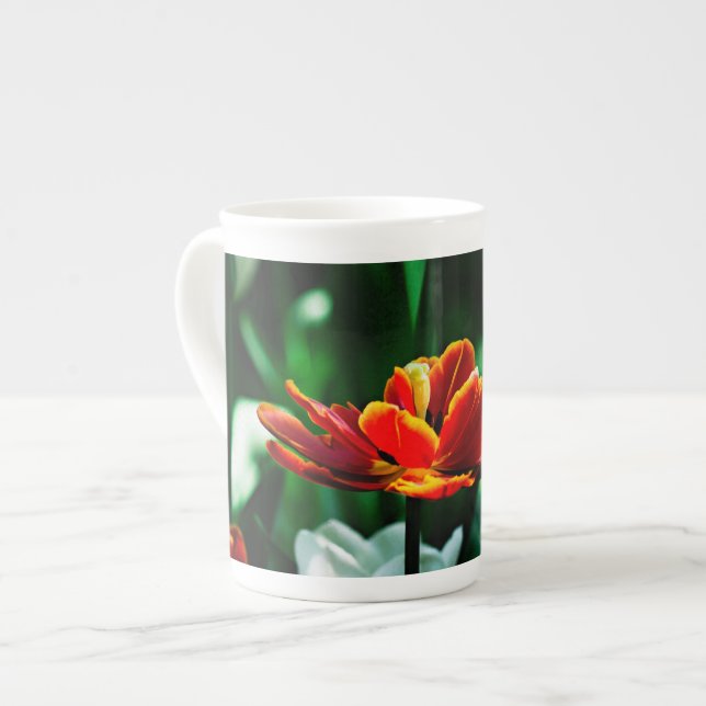 Red Tulip - His Majesty the King Bone China Mug (Front Left)