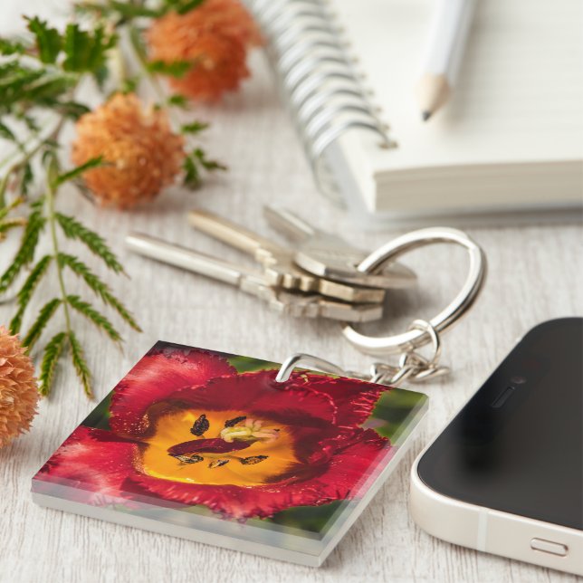 Red tulip key ring (Front Right)