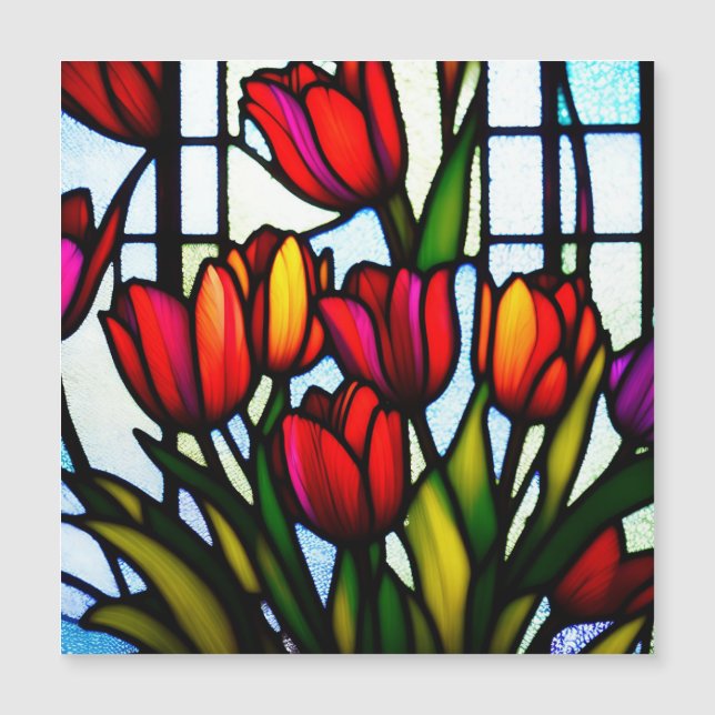 Red Tulip Leadlight, (Front)