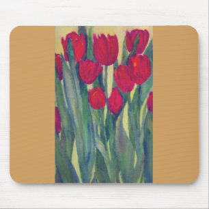 red tulip mouse pad