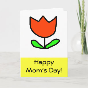 Red Tulip Mum's Day Card