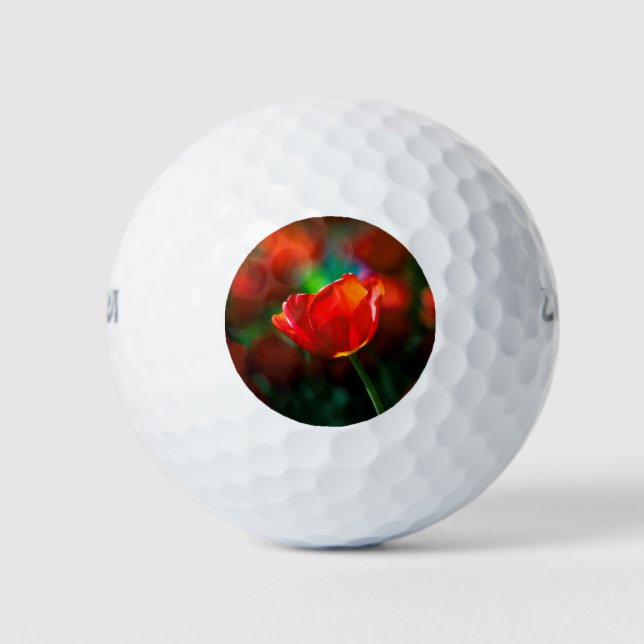 Red tulip - Mystery of blooming Golf Balls (Front)