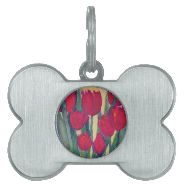 red tulip pet ID tag (Front)