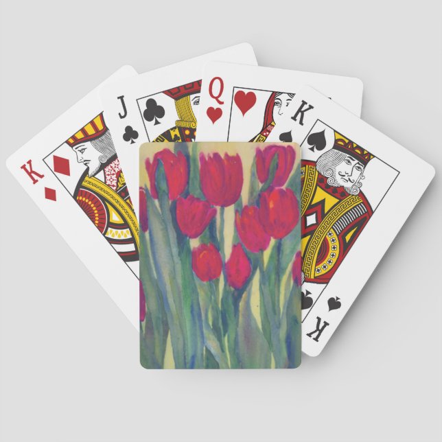 red tulip playing cards (Back)
