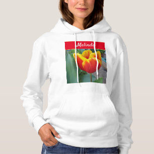 Red Tulip Red Womans Customizable Name Sweatshirt