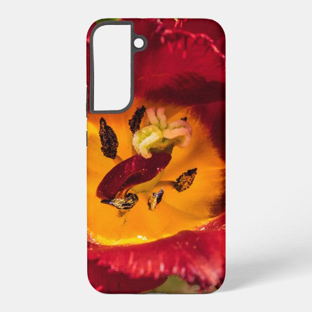 Red tulip samsung galaxy s22+ case (Back)