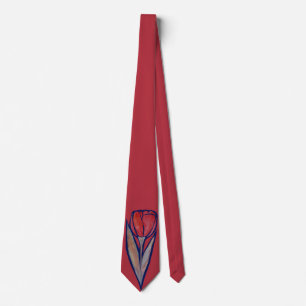 Red Tulip Spring Nature Tie