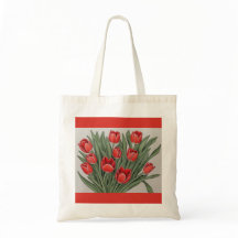 Red Tulip Watercolor Flower