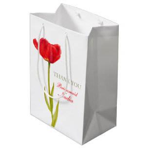 Red Tulip wedding bridesmaid favour medium gift Medium Gift Bag