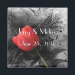 Red Tulip Wedding Favour Magnet<br><div class="desc">This Red Tulip Wedding Favour Magnet is great for black and white or black and red weddings.</div>