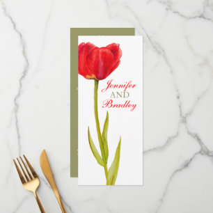 Red tulip wedding green reception dinner menu