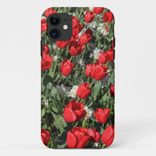 Red Tulips and White Primroses iPhone 11 Case