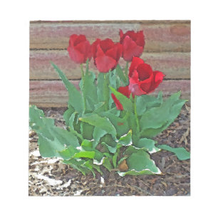 Red Tulips Art Notepad