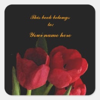 Red Tulips Bookplate