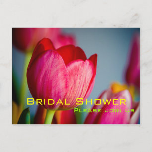 Red Tulips • Bridal Shower Invitation Postcard